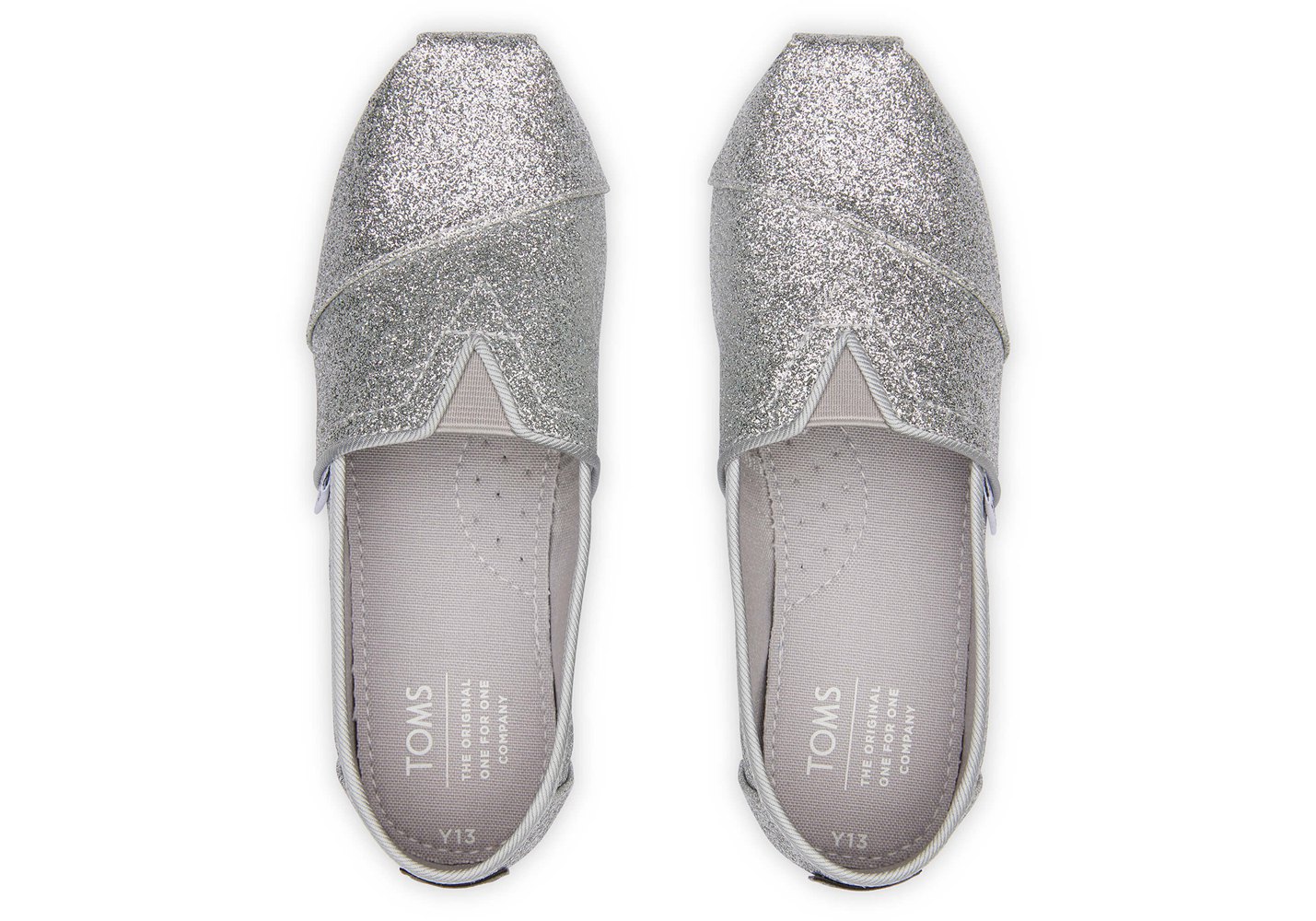 Toms Alpargata Youth Glitter Espadrille Silver - Kids - 81604-DAEC